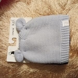 RUGGED BEAR 3 PACK INFANT KNIT HATS